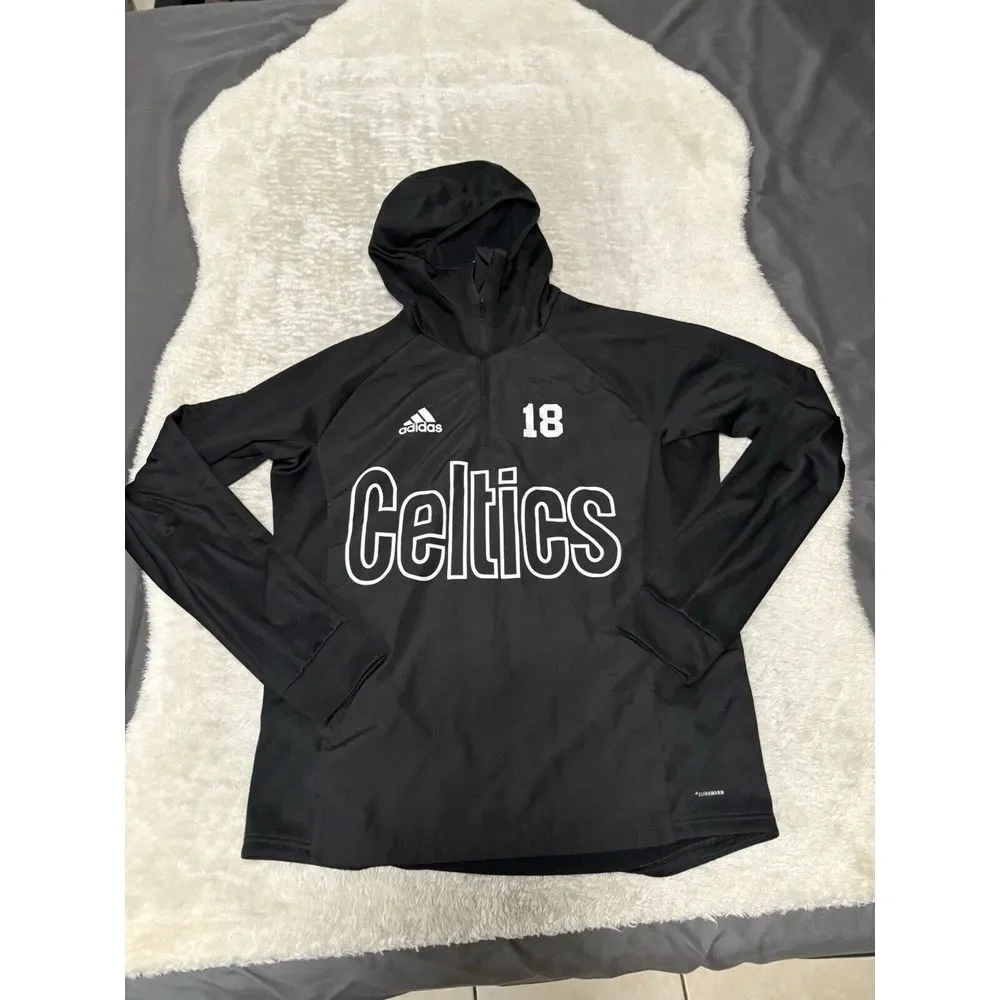 Adidas‎ Celtics Black Pullover Hooded Sweatshirt Medium Basketball